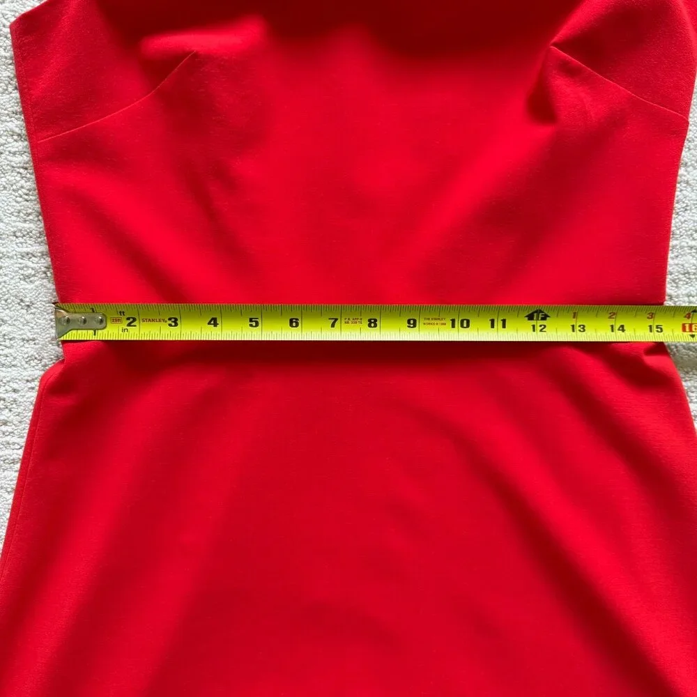 BANANA REPUBLIC | Lightweight Wool Orange Sleeveless Fit & Flare Dress Sz 8 - Picture 5 of 7